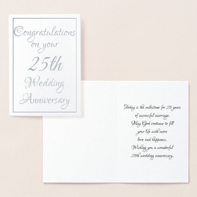 25. Jahrestag Folienkarte (Anzeige)