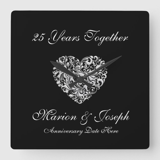 25. Jahrestag GESCHENK Wanduhr (Vorderseite)