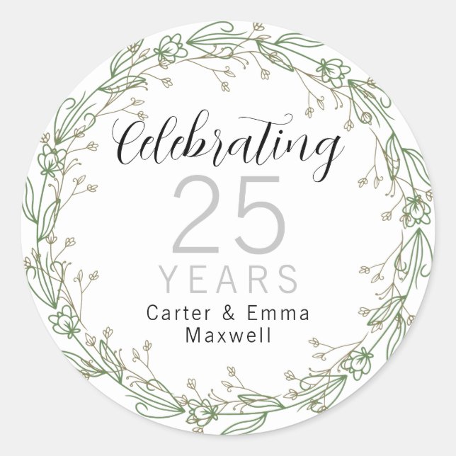 25. Jahrestag Runder Aufkleber (Vorderseite)