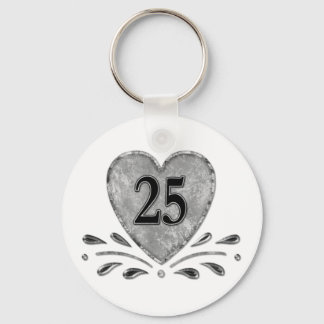 25. Jahrestag - Silber Schlüsselanhänger
