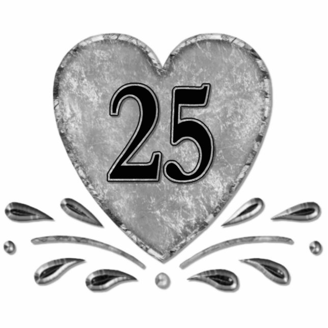 25. Jahrestag - Silberner Schlüsselanhänger Fotoskulptur Schlüsselanhänger (Vorne)