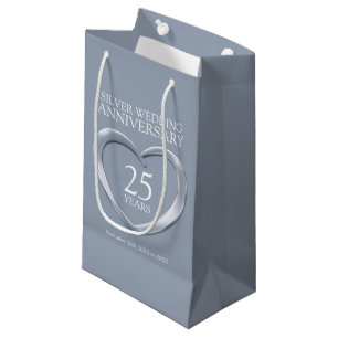 25. Jahrestags-Fotogeschenktasche der silbernen Kleine Geschenktüte