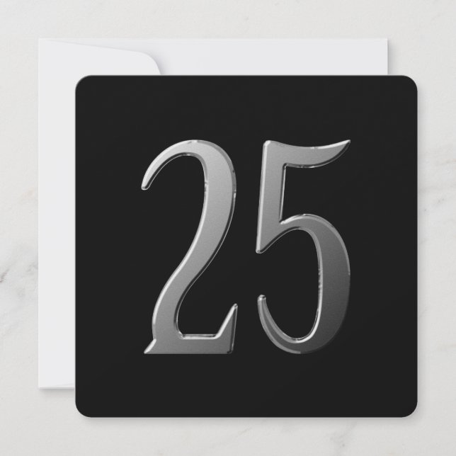 25-jährige Jubiläums-Information auf der Rückseite Einladung (Vorderseite)