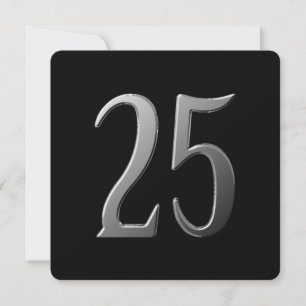 25-jährige Jubiläumsmeldung auf der Rückseite  Einladung