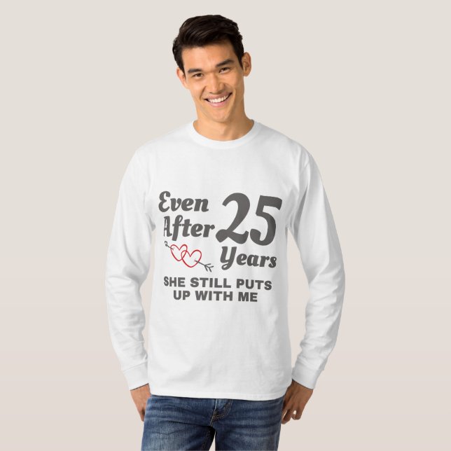 25-jähriges Hochzeitsjahr T-Shirt (Vorne ganz)