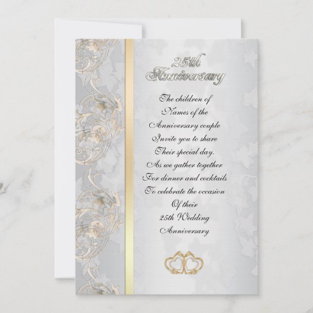 25-jähriges Jubiläum der Einladung der Eltern (Vorderseite)