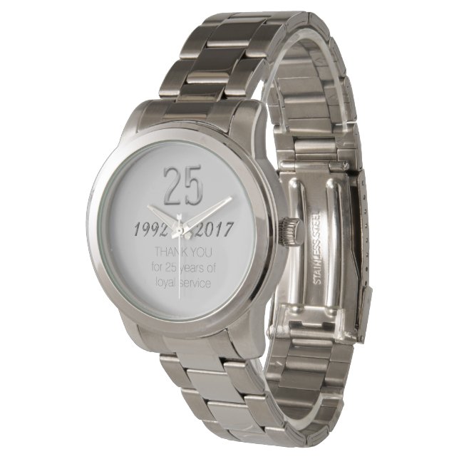 25-jähriges Jubiläum Mitarbeiter Work Watch Armbanduhr (Schrägansicht)