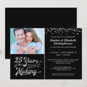 25. Jubiläum 25 JAHRE IN DER HERSTELLUNG Konfetti Einladung