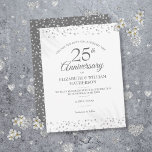 25. Jubiläum Ändern Sie das Datum Silberner Herzen Ankündigungspostkarte<br><div class="desc">Mit feinen Silberherzen Konfetti. Personalisieren Sie mit Ihrem besonderen 25 Jahre Silber-Jubiläum ändern Sie das Datum Informationen in schicken Schriften. Entwickelt von Thisisnotme©</div>