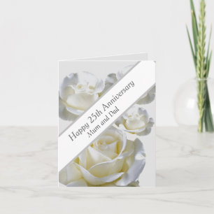 25. Jubiläum bearbeitbare Silver Rose Karte