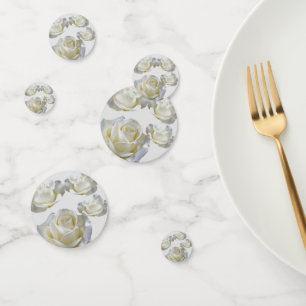 25. Jubiläum bearbeitbare Silver Rose Konfetti