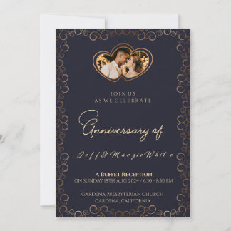25. Jubiläum Golden Ribboned Frame Liebe Einladung
