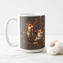25. Jubiläum Hamster Driving einander Nüsse Kaffeetasse