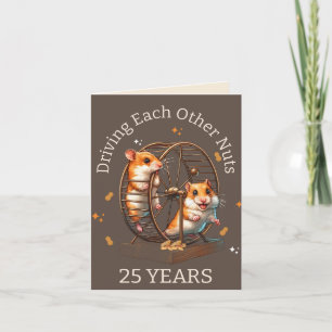 25. Jubiläum Hamster Driving einander Nüsse Karte