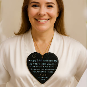 25. Jubiläum Herz Keramik Ornament