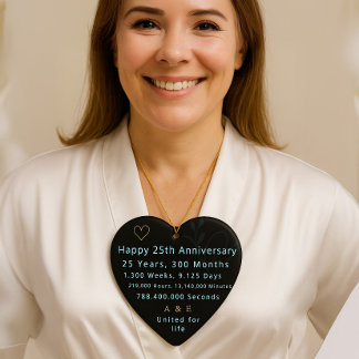 25. Jubiläum Herz Keramik Ornament