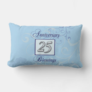 25. Jubiläum in Blau und Silber Lendenkissen