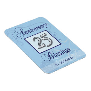 25. Jubiläum in Blau und Silber Magnet
