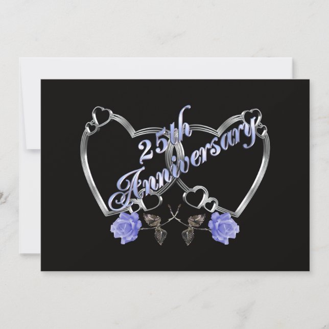 25. Jubiläum Party Einladung Silber (Vorderseite)