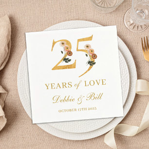 25. Jubiläum Party Wildblume 40 Jahre Liebe Serviette
