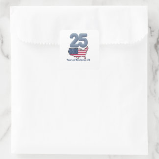 25. Jubiläum Patriot Day 9/11 Jahre der Resilienz Quadratischer Aufkleber
