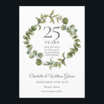 25. Jubiläum Save the Date Einladung<br><div class="desc">Diese elegante botanische Jubiläumskarte mit einer eleganten,  waldgrünen Garage kann mit Ihrer speziellen Silber-Jubiläumsinformation personalisiert werden. Das 25. Auf der Rückseite befindet sich eine passende Blumengarage,  die Ihr Jubiläum in elegantem weißem Text auf silberfarbenem Hintergrund umrahmt. Entwickelt von Thisisnotme©</div>