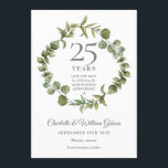 25. Jubiläum Save the Date Einladung<br><div class="desc">Diese elegante botanische Jubiläumskarte mit einer eleganten,  waldgrünen Garage kann mit Ihrer speziellen Silber-Jubiläumsinformation personalisiert werden. Das 25. Auf der Rückseite befindet sich eine passende Blumengarage,  die Ihr Jubiläum in elegantem weißem Text auf silberfarbenem Hintergrund umrahmt. Entwickelt von Thisisnotme©</div>