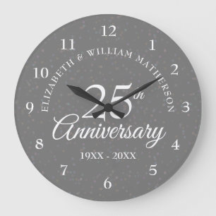 25. Jubiläum Silber Stardust Große Wanduhr