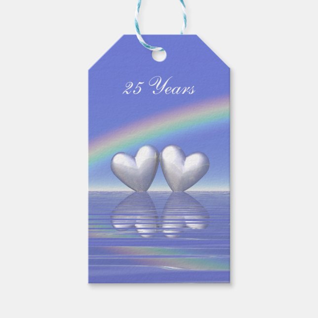 25. Jubiläum Silberherzen Geschenkanhänger (Vorderseite)