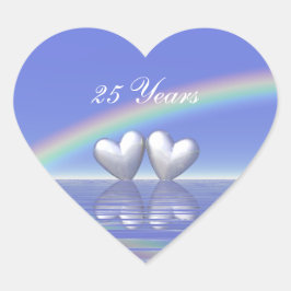 25. Jubiläum Silberherzen Herz-Aufkleber