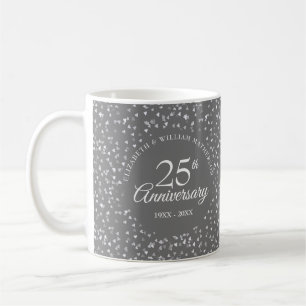 25. Jubiläum Silberherzen Kaffeetasse