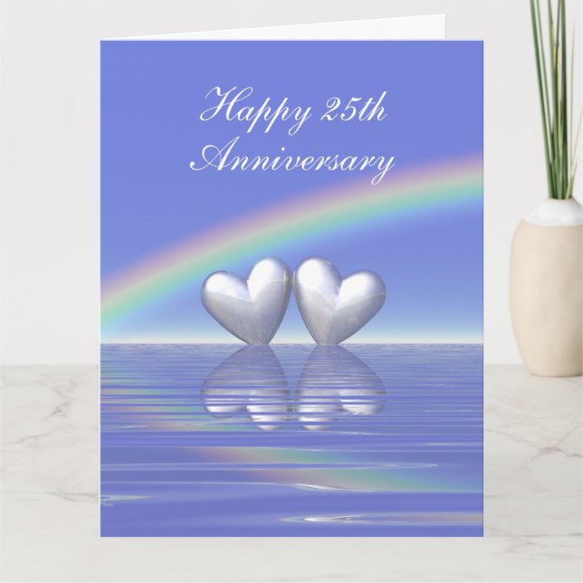 25. Jubiläum Silberherzen Karte (Vorderseite)