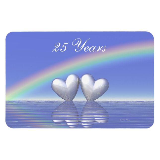 25. Jubiläum Silberherzen Magnet (Horizontal)
