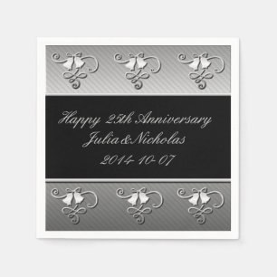 25. Jubiläum Silver and Black Napkins Serviette