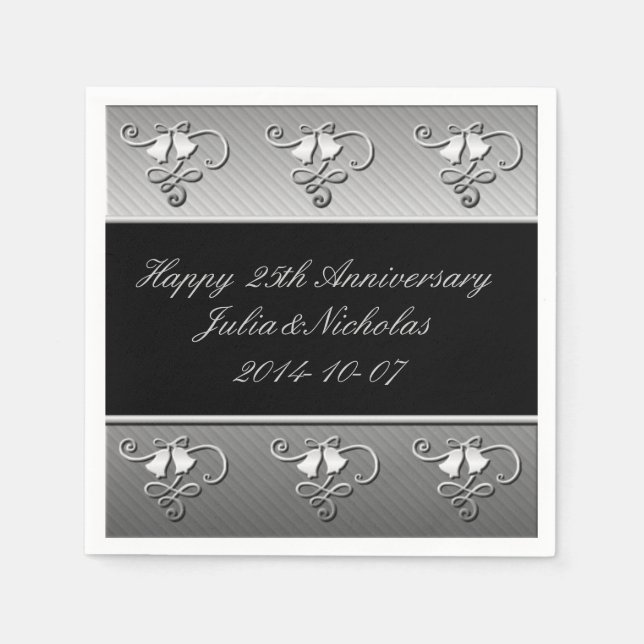 25. Jubiläum Silver and Black Napkins Serviette (Vorderseite)