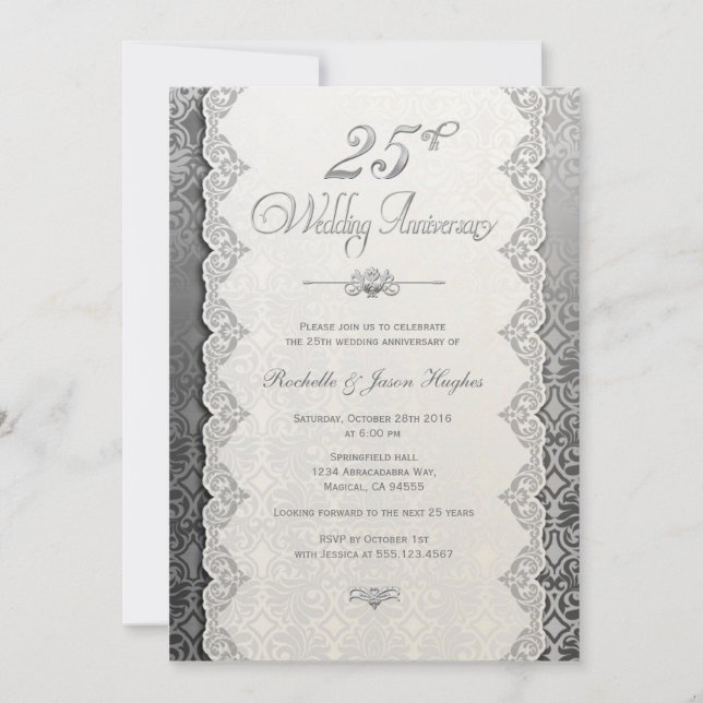 25. Jubiläum Silver Invitation Einladung (Vorderseite)