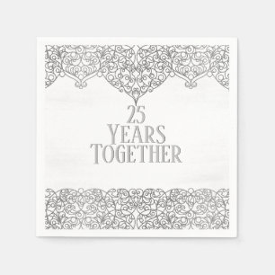 25. Jubiläum Silver Lace on White Serviette