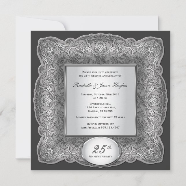 25. Jubiläum Square Silver Einladung (Vorderseite)