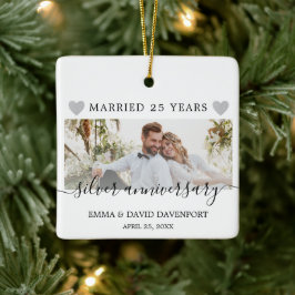 25. Jubiläum Weihnachten Foto Ornament Hochzeit