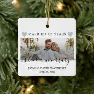 25. Jubiläum Weihnachten Foto Ornament Hochzeit