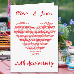 25. Jubiläums Bibelzitat 1. Korinther 13 Liebe Karte