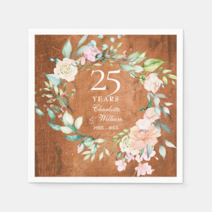 25. Jubiläums-Boho-Rustikal-Holzlilien-Girlande Serviette