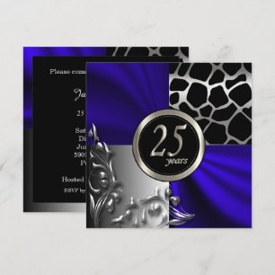 25. Jubiläumsblau   Für jeden Anlass Einladung