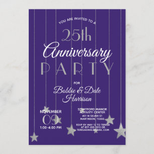 25. Jubiläumsveranstaltung Purple Silver Party Einladung