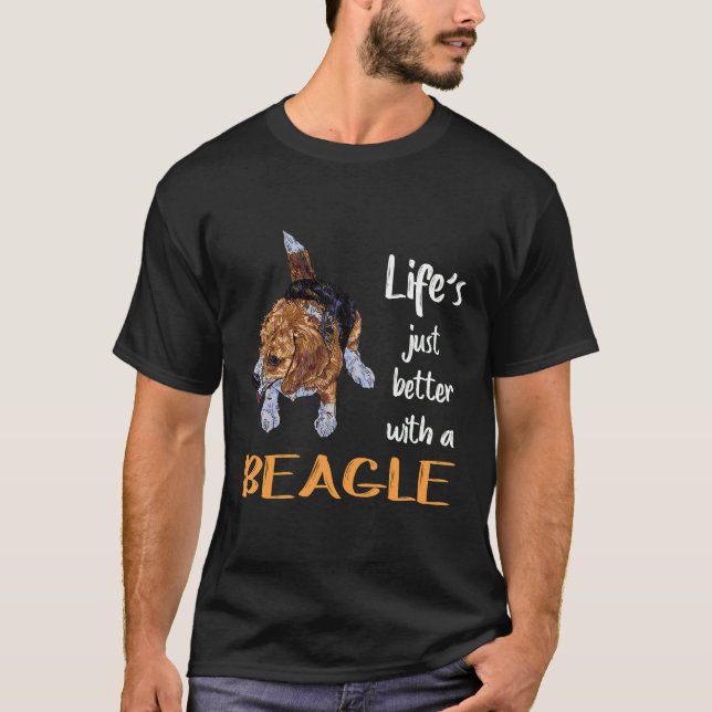 25 Leben einfach besser mit einem Beagle T-Shirt (Vorderseite)