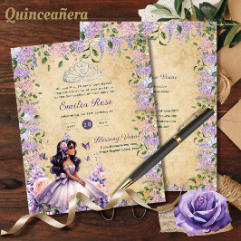 25 Lila Lilac Quinceanera Kleid Floral Wisteria Flyer
