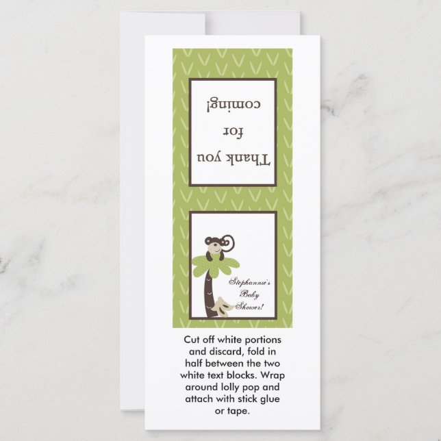 25 Lollipop Topper Monkey Time Zoo Animal (Vorderseite)