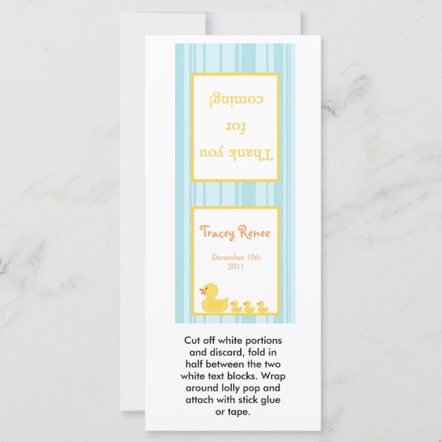 25 Lollipop Topper Rubber Ducky Bubbles (Vorderseite)
