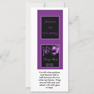 25 Lollipop Topper Sweet 16 Lila Lilac Black