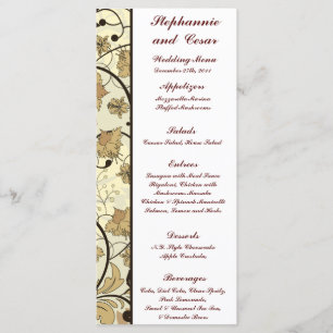 25 Menu Cards Fall Floral/Branches Natur Herbst Menükarte